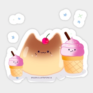 Pudding and Ice Cream Sticker